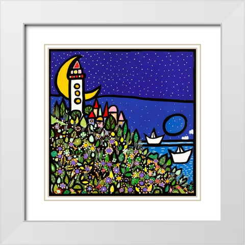 La sentinella del mare White Modern Wood Framed Art Print with Double Matting by Wallas