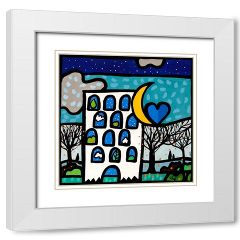 Dentro di noi ce sempre un cielo stellato White Modern Wood Framed Art Print with Double Matting by Wallas