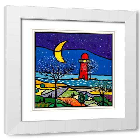 La sentinella del mare White Modern Wood Framed Art Print with Double Matting by Wallas