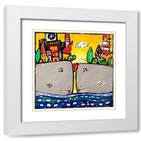 E un amore grande White Modern Wood Framed Art Print with Double Matting by Wallas