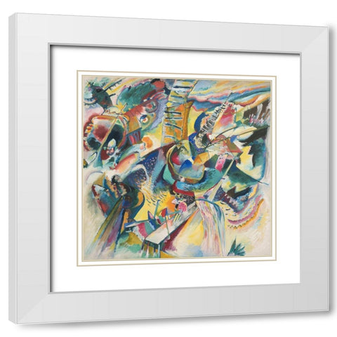 Improvisation Klamm White Modern Wood Framed Art Print with Double Matting by Wassily, Kandinsky