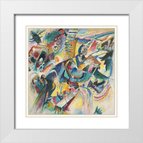 Improvisation Klamm White Modern Wood Framed Art Print with Double Matting by Wassily, Kandinsky