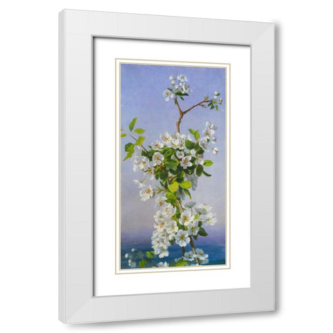 Blossom I White Modern Wood Framed Art Print with Double Matting by Anderson, Sophie