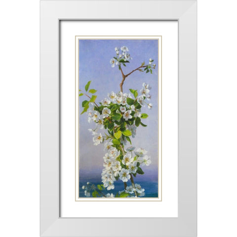 Blossom I White Modern Wood Framed Art Print with Double Matting by Anderson, Sophie