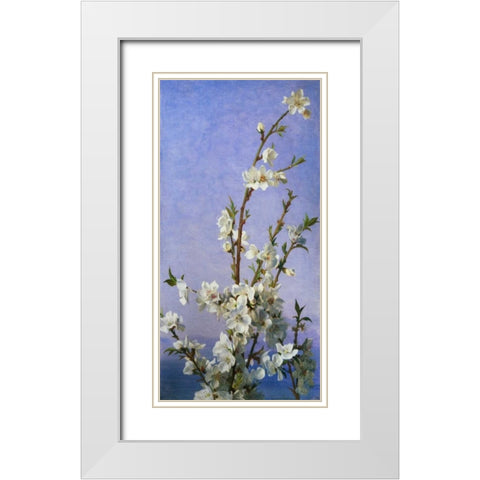 Blossom II White Modern Wood Framed Art Print with Double Matting by Anderson, Sophie