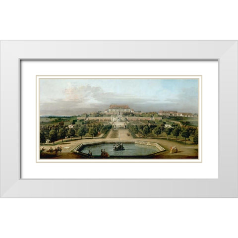 Gardenview of the Kaisers Summer Palace White Modern Wood Framed Art Print with Double Matting by Bellotto, Bernardo