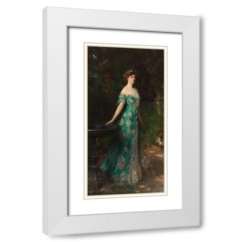 Portrait of the Duchess of Sutherland White Modern Wood Framed Art Print with Double Matting by Sargent, John Singer