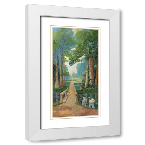 Country path White Modern Wood Framed Art Print with Double Matting by Strahalm, Franz