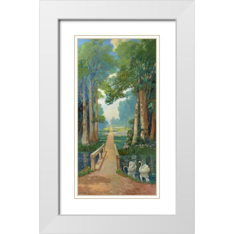Country path White Modern Wood Framed Art Print with Double Matting by Strahalm, Franz