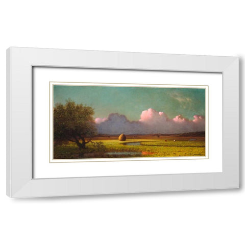 Sunlight and Shadow: The Newbury Marshes  White Modern Wood Framed Art Print with Double Matting by Heade, Martin Johnson