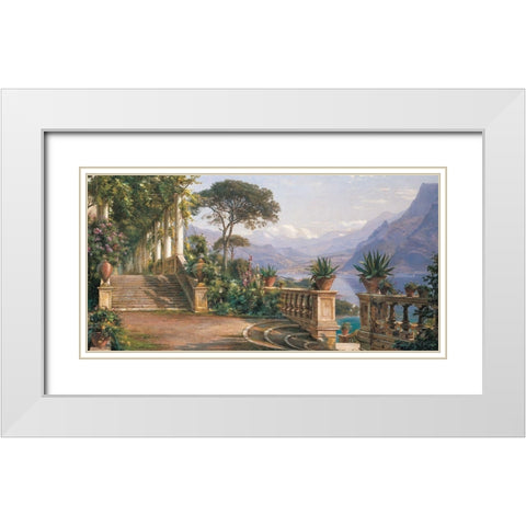 Lodge on Lake Como  White Modern Wood Framed Art Print with Double Matting by Carl Frederic, Aagard