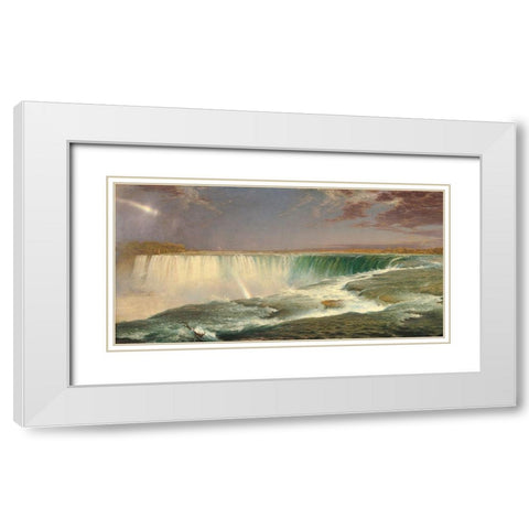 Niagara White Modern Wood Framed Art Print with Double Matting by Frederic Edwin, Church