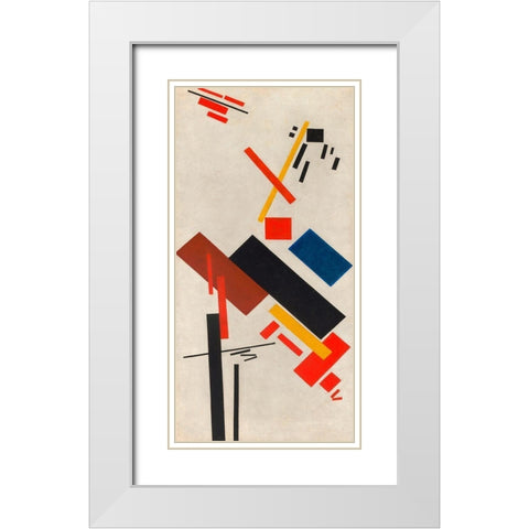 House under construction White Modern Wood Framed Art Print with Double Matting by Kasimir, Malevich