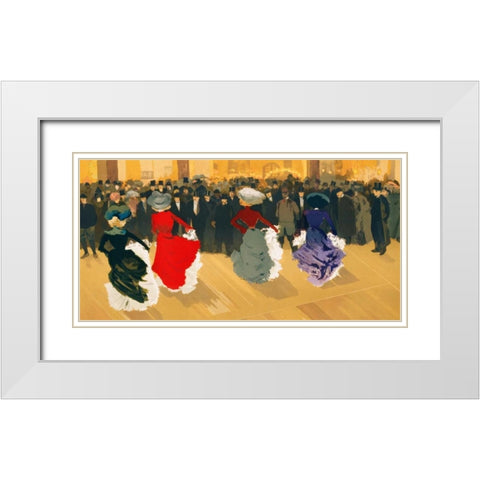 Les Danseuses White Modern Wood Framed Art Print with Double Matting by Truchet, Abel