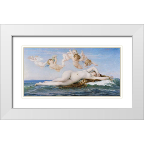 The Birth of Venus White Modern Wood Framed Art Print with Double Matting by Cabanel, Alexandre