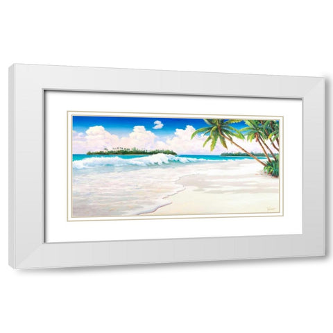 Onda tropicale White Modern Wood Framed Art Print with Double Matting by Galasso, Adriano