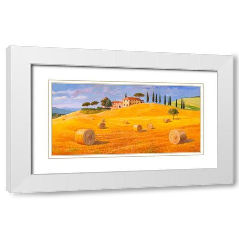 Colline in Toscana White Modern Wood Framed Art Print with Double Matting by Galasso, Adriano