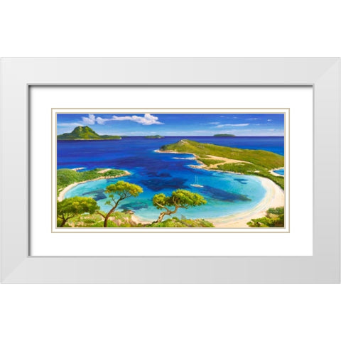 Mediterraneo White Modern Wood Framed Art Print with Double Matting by Galasso, Adriano