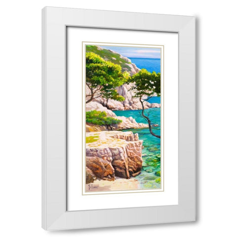 Lavandou I White Modern Wood Framed Art Print with Double Matting by Galasso, Adriano