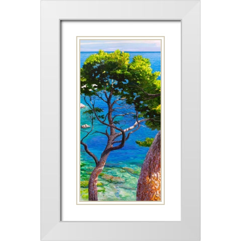 Lavandou II White Modern Wood Framed Art Print with Double Matting by Galasso, Adriano