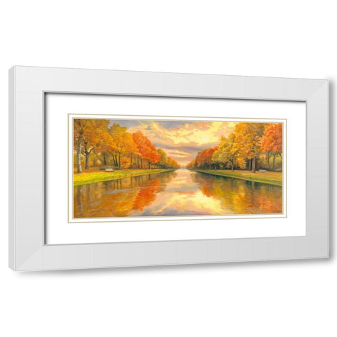 Boulevard sull acqua White Modern Wood Framed Art Print with Double Matting by Galasso, Adriano