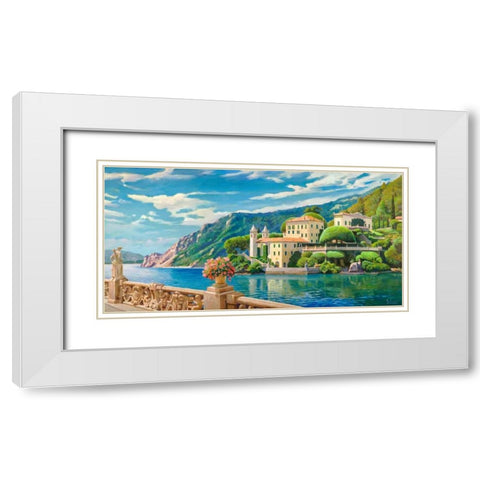 Villa sul lago White Modern Wood Framed Art Print with Double Matting by Galasso, Adriano