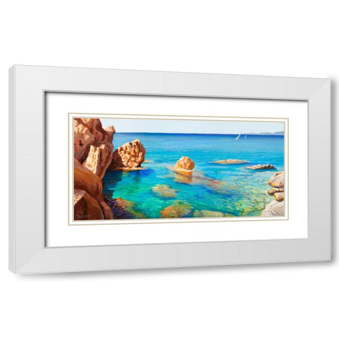 Cala del vento White Modern Wood Framed Art Print with Double Matting by Galasso, Adriano