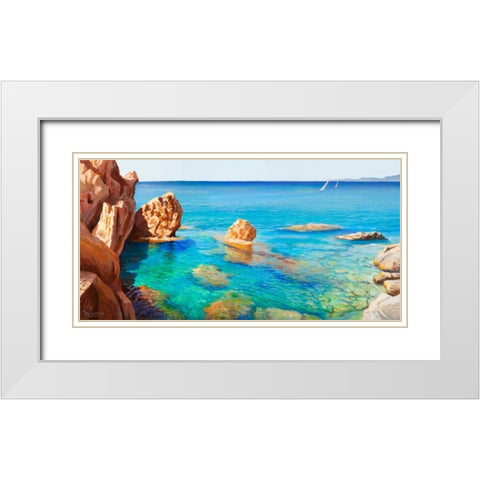 Cala del vento White Modern Wood Framed Art Print with Double Matting by Galasso, Adriano