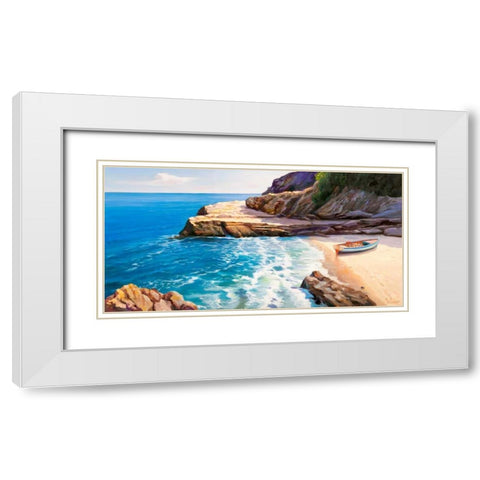 Pomeriggio mediterraneo White Modern Wood Framed Art Print with Double Matting by Galasso, Adriano