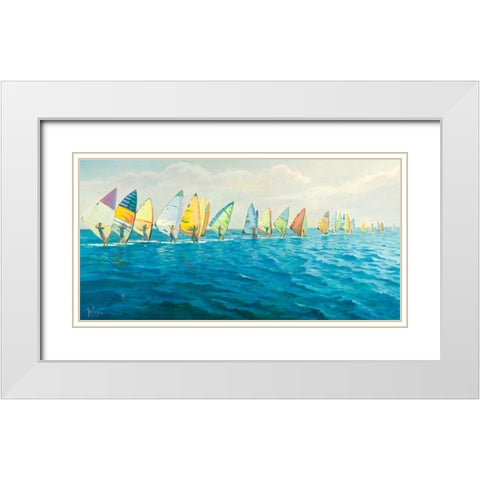 Nel vento White Modern Wood Framed Art Print with Double Matting by Galasso, Adriano