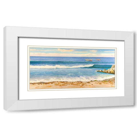 Sul mare White Modern Wood Framed Art Print with Double Matting by Galasso, Adriano