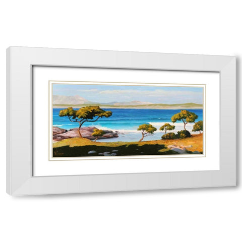 Spiaggia del Mediterraneo White Modern Wood Framed Art Print with Double Matting by Galasso, Adriano