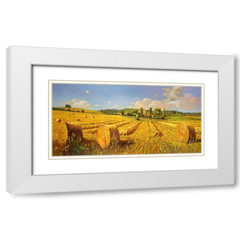 Campo in Toscana White Modern Wood Framed Art Print with Double Matting by Del Missier, Andrea