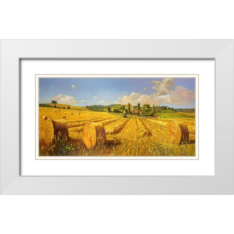 Campo in Toscana White Modern Wood Framed Art Print with Double Matting by Del Missier, Andrea