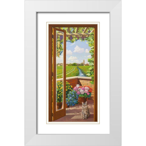Finestra sulla campagna White Modern Wood Framed Art Print with Double Matting by Del Missier, Andrea