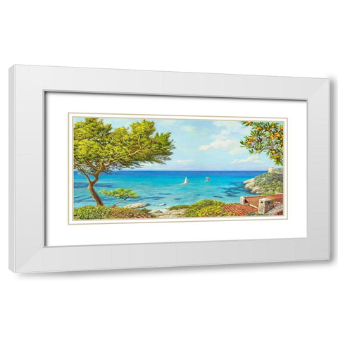 Sul mare White Modern Wood Framed Art Print with Double Matting by Del Missier, Andrea