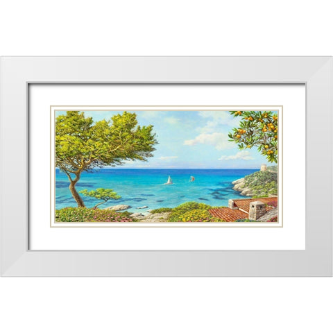 Sul mare White Modern Wood Framed Art Print with Double Matting by Del Missier, Andrea