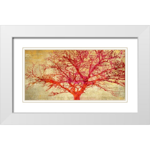 Coral Tree White Modern Wood Framed Art Print with Double Matting by Aprile, Alessio