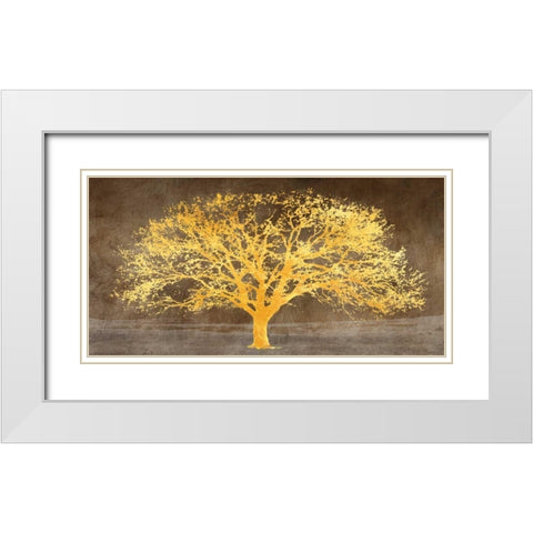 Shimmering Tree Ash White Modern Wood Framed Art Print with Double Matting by Aprile, Alessio