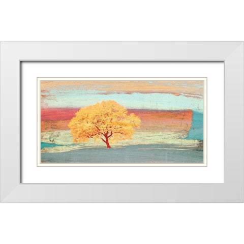 Treescape 2 White Modern Wood Framed Art Print with Double Matting by Alessio, Aprile