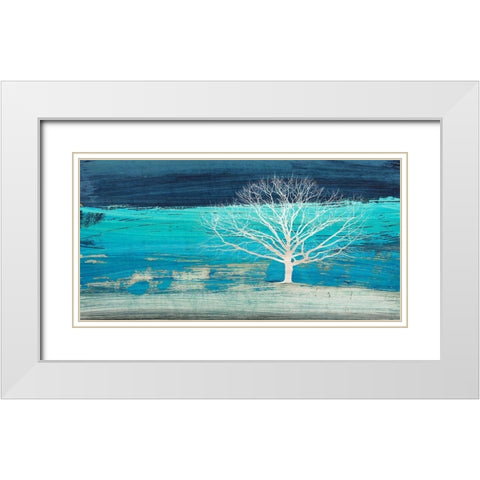 Treescape 3 (Azure) White Modern Wood Framed Art Print with Double Matting by Alessio, Aprile