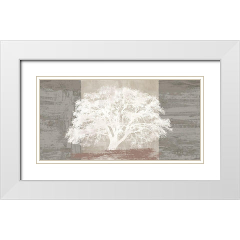 White Tree Panel White Modern Wood Framed Art Print with Double Matting by Aprile, Alessio