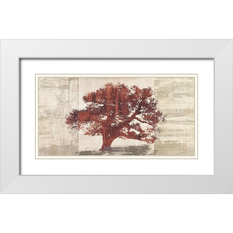 Rusty Tree Panel White Modern Wood Framed Art Print with Double Matting by Aprile, Alessio