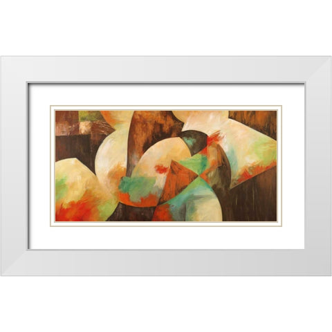 Be Bop White Modern Wood Framed Art Print with Double Matting by King, Amber