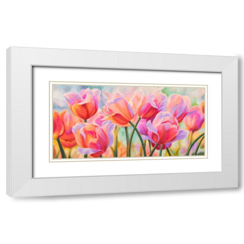 Tulips in Wonderland White Modern Wood Framed Art Print with Double Matting by Ann, Cynthia