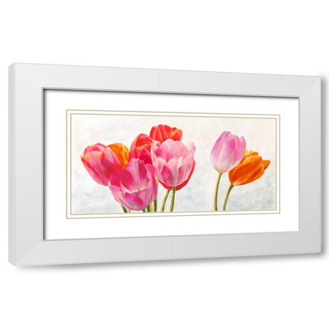 Vive l ete White Modern Wood Framed Art Print with Double Matting by Ann, Cynthia