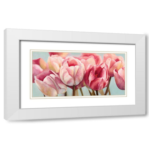 Printemps White Modern Wood Framed Art Print with Double Matting by Ann, Cynthia