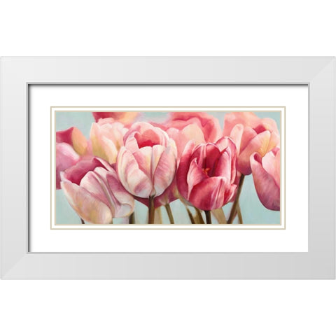 Printemps White Modern Wood Framed Art Print with Double Matting by Ann, Cynthia