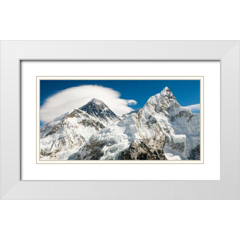 Mount Everest White Modern Wood Framed Art Print with Double Matting by Anonymous