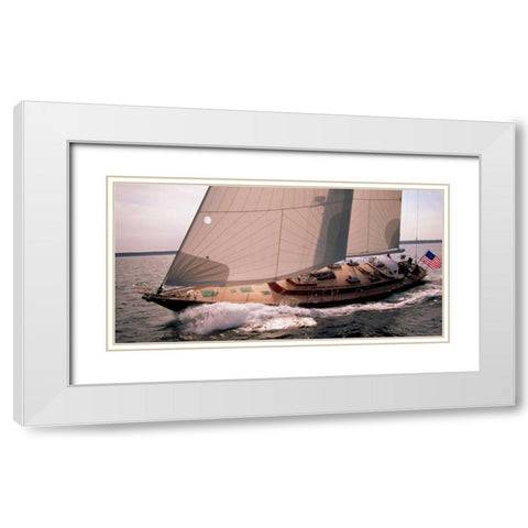 Sailboat Leaning to the Side White Modern Wood Framed Art Print with Double Matting by Rabinowitz, Neil